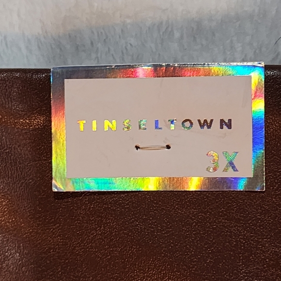 Tinseltown trendy plus size faux leather leggings in Hot Chocolate Size 3X NEW - Picture 6 of 9